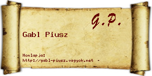 Gabl Piusz névjegykártya